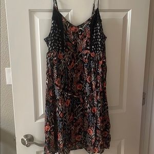 Floral Black and Red Women's Dress